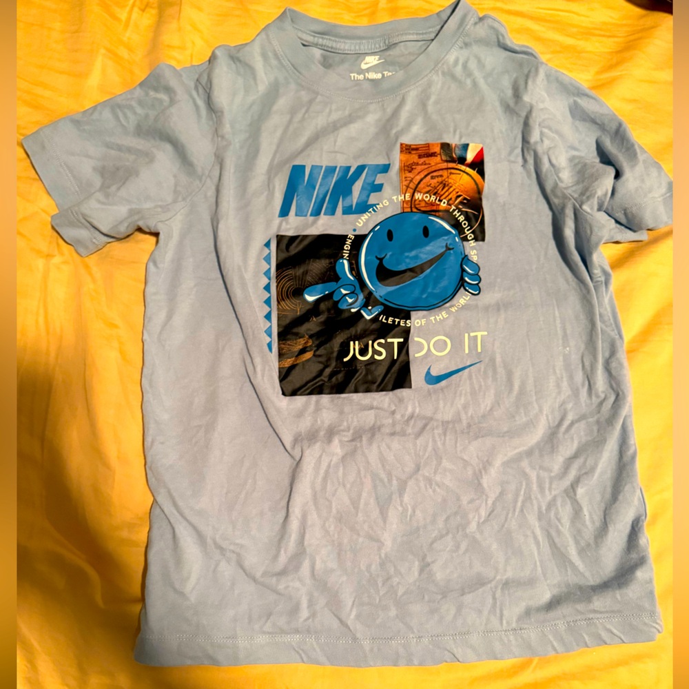 Nike Slate Blue Crewneck Tee with White Logo